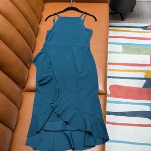 Miami Asymmetrical Teal Dress